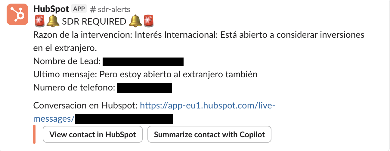 Alerta de escalamiento en Slack